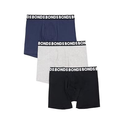 Bonds herrbadbyxor (3-pack), Gråmelerad/marinblå/svart, XXL Bonds herrbadbyxor (3-pack), Gråmelerad/marinblå/svart, XXL