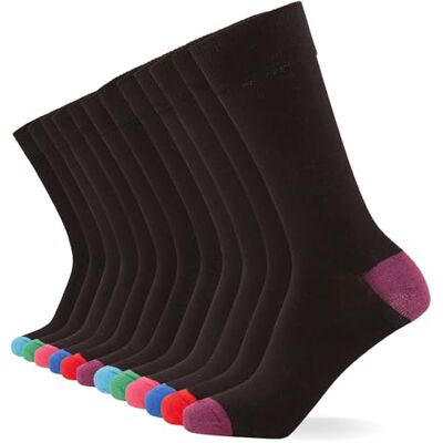 FM London unisex vuxen Strumpor 12-pack anti-luktstrumpor, Heel och tå, 43-46 EU FM London unisex vuxen Strumpor 12-pack anti-luktstrumpor, Heel och tå, 43-46 EU