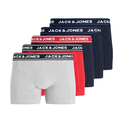 JACK & JONES Jachector Solid trunks 5-pack poly, Ljusgrå melange, M JACK & JONES Jachector Solid trunks 5-pack poly, Ljusgrå melange, M