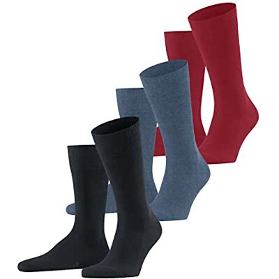 FALKE Herr familj 3-pack strumpor andningsbara hållbar bomull slitstark extra mjuk på huden vanlig platt söm i tåområdet för klänning avslappnad affärslook multipack 3 par, Flerfärgad (Sortiment 0020) FALKE Herr familj 3-pack strumpor andningsbara hållbar bomull slitstark extra mjuk på huden vanlig platt söm i tåområdet för klänning avslappnad affärslook multipack 3 par, Flerfärgad (Sortiment 0020)