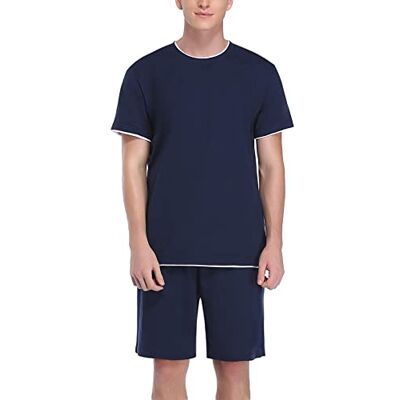 Doaraha Pyjamas för herr bomull kort pyjamas set stor storlek, b blå, L Doaraha Pyjamas för herr bomull kort pyjamas set stor storlek, b blå, L