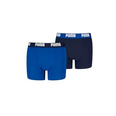 PUMA Pojkar Everyday Basic Boxer (2-pack), Marinblå/blå, 158-164 PUMA Pojkar Everyday Basic Boxer (2-pack), Marinblå/blå, 158-164