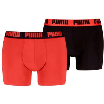 PUMA Herr Everyday Basic Boxer, orange/svart, M (2-pack), Orange/svart, M PUMA Herr Everyday Basic Boxer, orange/svart, M (2-pack), Orange/svart, M