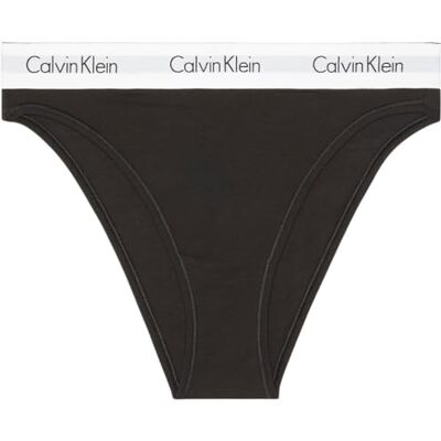 Calvin kvinnors höga ben trosor med logotyp midjeband, svart (svart), XL Calvin kvinnors höga ben trosor med logotyp midjeband, svart (svart), XL