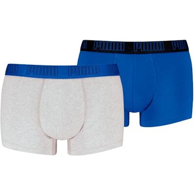 PUMA Men's Everyday Trunk, blå/grå melange, M (2-pack), Blå/grå melerad, M PUMA Men's Everyday Trunk, blå/grå melange, M (2-pack), Blå/grå melerad, M