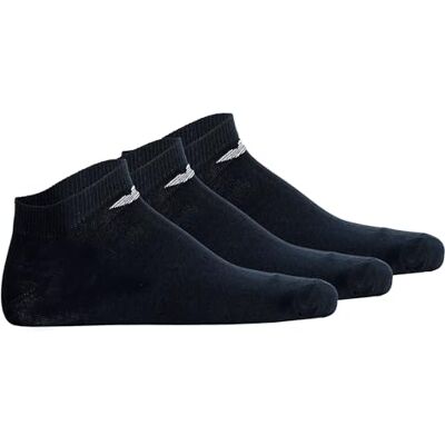 Giorgio Armani MAN'S CASUAL BOMULL 3-PACK SNEAKER STRUMPOR BLÅ S/M, BLÅ/BLÅ/BLÅ, Small-Medium Giorgio Armani MAN'S CASUAL BOMULL 3-PACK SNEAKER STRUMPOR BLÅ S/M, BLÅ/BLÅ/BLÅ, Small-Medium