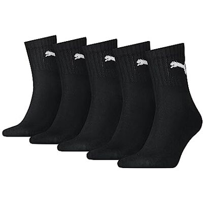 PUMA Unisex Strumpor, Svart, 43-46 EU, Paket med 5 PUMA Unisex Strumpor, Svart, 43-46 EU, Paket med 5