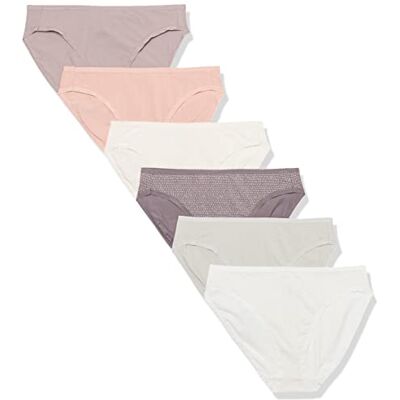 Amazon Essentials Women's Korta underkläder i bomull med höga ben (finns i plusstorlek), Pack of 6, Ditsy/Prickar, L Amazon Essentials Women's Korta underkläder i bomull med höga ben (finns i plusstorlek), Pack of 6, Ditsy/Prickar, L