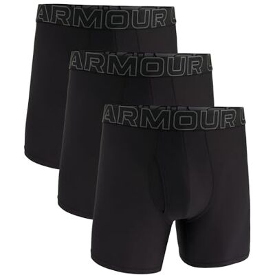 Under Armour Men's Performance Tech Mesh 6" 3 Pack Solid Boxer Briefs Under Armour Men's Performance Tech Mesh 6" 3 Pack Solid Boxer Briefs
