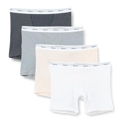 Hanes dam mid-lår boxershorts pack, stretch bomullsunderkläder, 4-pack, stora (blandade färger) Hanes dam mid-lår boxershorts pack, stretch bomullsunderkläder, 4-pack, stora (blandade färger)