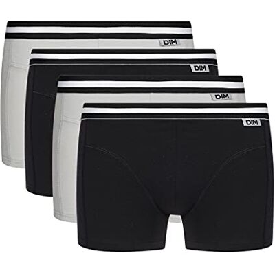 Dim Sous-vetement Homme Boxershorts låg kostnad ECO Coton Stretch x4 trosor, flerfärgad, 9 Dim Sous-vetement Homme Boxershorts låg kostnad ECO Coton Stretch x4 trosor, flerfärgad, 9