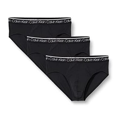 Calvin Herr Höft trosor Hip Brief 3-pack, Svart med svart Wb, S Calvin Herr Höft trosor Hip Brief 3-pack, Svart med svart Wb, S