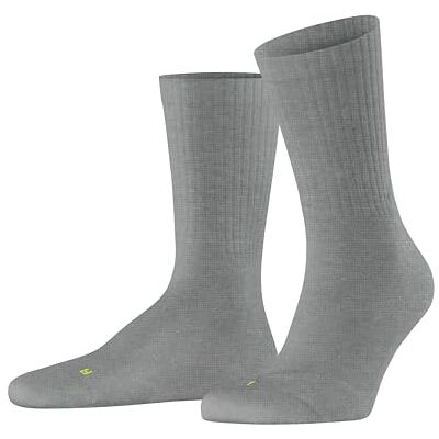 FALKE Unisex strumpor Run Rib Crew U So bomull funktionellt material enfärgad 1 par, grå ljusgrå 3400, 46–48 FALKE Unisex strumpor Run Rib Crew U So bomull funktionellt material enfärgad 1 par, grå ljusgrå 3400, 46–48