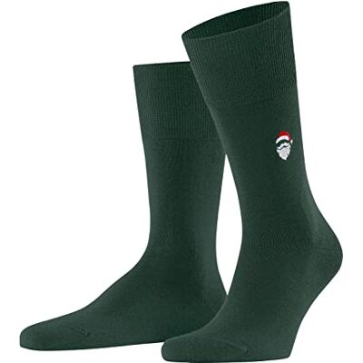 FALKE Airport Santa Claus herrstrumpor, merinoull, bomull, blå, svart, fin, varm, med fint broderat mönster för sommar eller vinter, 1 par, Grön (jägargrön 7441), 41/42 EU FALKE Airport Santa Claus herrstrumpor, merinoull, bomull, blå, svart, fin, varm, med fint broderat mönster för sommar eller vinter, 1 par, Grön (jägargrön 7441), 41/42 EU
