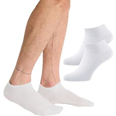Nur Die Endast bambu sneakers strumpor 2-pack män knappt synliga bambustrumpor mjuka, Vit, 42 Nur Die Endast bambu sneakers strumpor 2-pack män knappt synliga bambustrumpor mjuka, Vit, 42