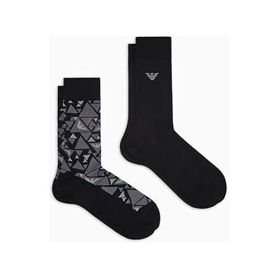Giorgio Armani mäns grafitiska laddare 2-pack strumpor kort svart TU, Svart, one size Giorgio Armani mäns grafitiska laddare 2-pack strumpor kort svart TU, Svart, one size