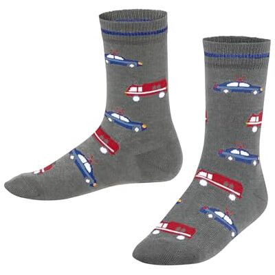 FALKE unisex barn polis och eld bilar strumpor andas hållbar bomull förstärkt hållbar hudvänlig halkfri med bilar 1 par, Grå (Light Grey Melange 3390) ny – miljövänlig, 31-34 FALKE unisex barn polis och eld bilar strumpor andas hållbar bomull förstärkt hållbar hudvänlig halkfri med bilar 1 par, Grå (Light Grey Melange 3390) ny – miljövänlig, 31-34