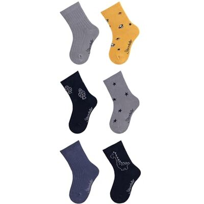 Sterntaler Babystrumpor för pojkar, 6-pack, raket, Gråblå, 18 EU Sterntaler Babystrumpor för pojkar, 6-pack, raket, Gråblå, 18 EU