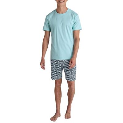 CALIDA Relax Streamline kort pyjamas herr, tillverkad av 100% bomull, Aquamarine, 58-60 CALIDA Relax Streamline kort pyjamas herr, tillverkad av 100% bomull, Aquamarine, 58-60