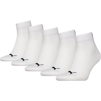 PUMA Unisex Strumpor, Vit, 39-42, Paket med 5 PUMA Unisex Strumpor, Vit, 39-42, Paket med 5
