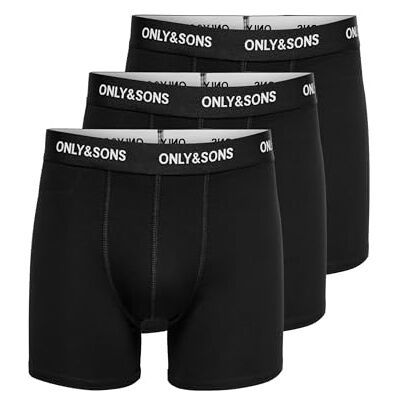 Only & Sons Boxershorts för män, Svart/detalj: svart midjeband, XS Only & Sons Boxershorts för män, Svart/detalj: svart midjeband, XS