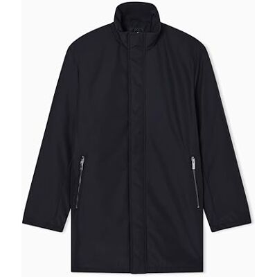 Giorgio Armani Men's Essential, täckt stängning ner sida logo patch trenchcoat, svart, XL, svart, XL Giorgio Armani Men's Essential, täckt stängning ner sida logo patch trenchcoat, svart, XL, svart, XL