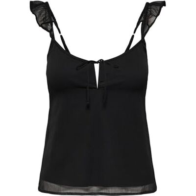 ONLY Onlasta Life Tie Singlet WVN, svart, M ONLY Onlasta Life Tie Singlet WVN, svart, M