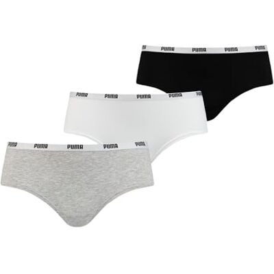 PUMA Dam hipstertrosor, 3-pack, , Vit/grå/svart, XS PUMA Dam hipstertrosor, 3-pack, , Vit/grå/svart, XS