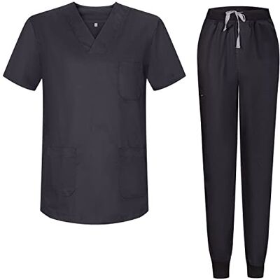 MISEMIYA Sanitära pyjamas Set Sanitära uniformer Unisex Medicinska uniformer 817-8316, Svart, XL MISEMIYA Sanitära pyjamas Set Sanitära uniformer Unisex Medicinska uniformer 817-8316, Svart, XL