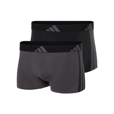 adidas Boxershorts för män, 2-pack trunk (2 st) – aktiv mikrostretch sömlösa underkläder, blandade 4AM027, M, Blandade, M adidas Boxershorts för män, 2-pack trunk (2 st) – aktiv mikrostretch sömlösa underkläder, blandade 4AM027, M, Blandade, M