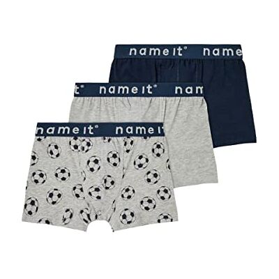NAME IT Pojkar NKMBOXER 3P fotboll NOOS underbyxor, grå melange, 116 NAME IT Pojkar NKMBOXER 3P fotboll NOOS underbyxor, grå melange, 116