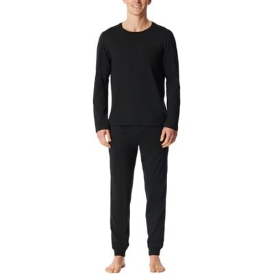 Schiesser Herrpyjamas lång med manschett nattklädesset pyjamas-set, Svart_183125, 50 Schiesser Herrpyjamas lång med manschett nattklädesset pyjamas-set, Svart_183125, 50