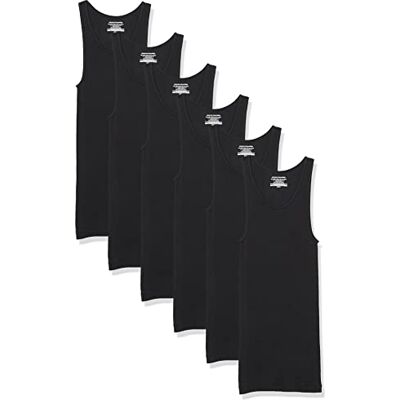 Amazon Essentials Men's Linne undertröjor, Pack of 6, Svart, L Amazon Essentials Men's Linne undertröjor, Pack of 6, Svart, L