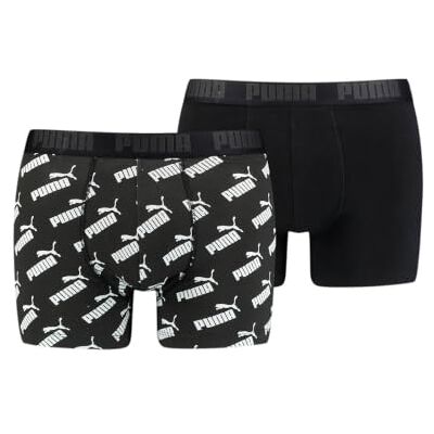 PUMA herr AOP boxer, svart, XL (2-pack), svart, M PUMA herr AOP boxer, svart, XL (2-pack), svart, M