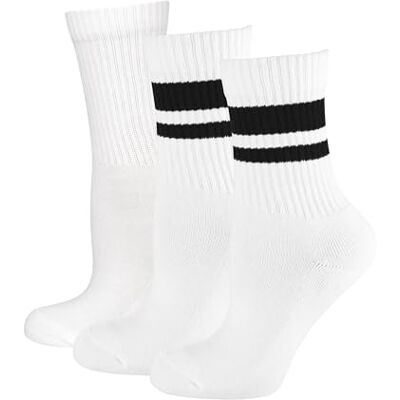 Nur Die Endast Sportkorta strumpor 3-pack – ankelhöga tennisstrumpor av bomull (74%) – vadderad sula, retrodesign, elastisk linning, sportstrumpor Nur Die Endast Sportkorta strumpor 3-pack – ankelhöga tennisstrumpor av bomull (74%) – vadderad sula, retrodesign, elastisk linning, sportstrumpor