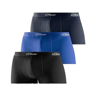 s.Oliver RED LABEL Bodywear LM Herr Hipster Basic 3X Boxershorts, blå sorterade, passar (paket med 3), Blå sorterad, M s.Oliver RED LABEL Bodywear LM Herr Hipster Basic 3X Boxershorts, blå sorterade, passar (paket med 3), Blå sorterad, M
