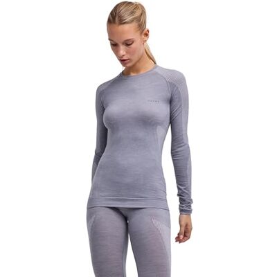 FALKE dam Baslager Ovandel Wool-Tech Light Round Neck W L/s Sh ull funktionsmaterial snabbtorkande 1 del, Grå Grey-Heather 3757, S FALKE dam Baslager Ovandel Wool-Tech Light Round Neck W L/s Sh ull funktionsmaterial snabbtorkande 1 del, Grå Grey-Heather 3757, S