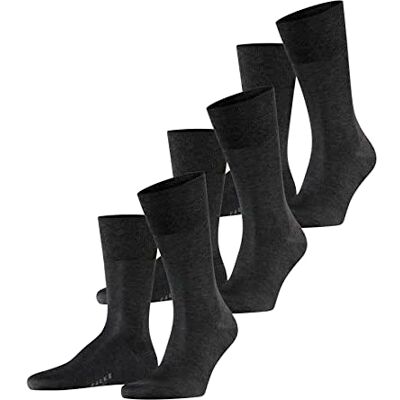 FALKE herr Strumpor Tiago Multipack M So fil d'Écosse bomull enfärgat 3 par, Grå Anthracite Melange 3095, 47-48 FALKE herr Strumpor Tiago Multipack M So fil d'Écosse bomull enfärgat 3 par, Grå Anthracite Melange 3095, 47-48