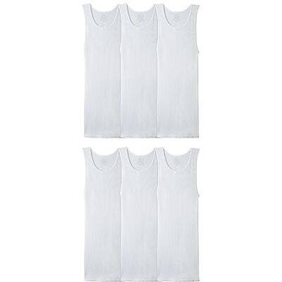 Fruit of the Loom mäns A-skjorta underkläder (paket med 6), 6-pack – vit, S Fruit of the Loom mäns A-skjorta underkläder (paket med 6), 6-pack – vit, S