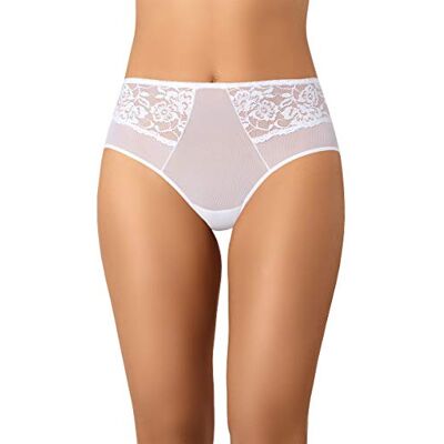 Teyli Damtrosor med hög midja mesh trosor underkläder med blommig spets Vida, Vitt, 38 Teyli Damtrosor med hög midja mesh trosor underkläder med blommig spets Vida, Vitt, 38