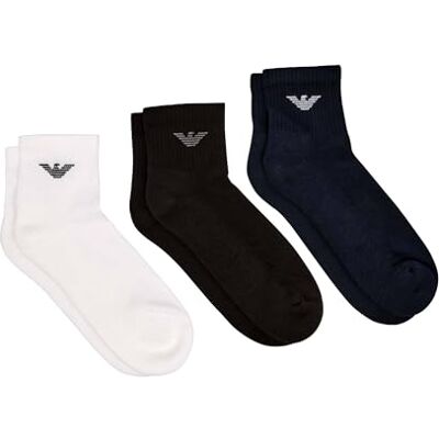 Giorgio Armani herr Casual Cotton 3-pack Ankle Socks 3-pack ankelstrumpor Giorgio Armani herr Casual Cotton 3-pack Ankle Socks 3-pack ankelstrumpor