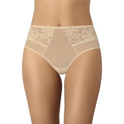 Teyli Damtrosor midjetrosa hög midja mesh med spets vida, Beige, XXL stor Teyli Damtrosor midjetrosa hög midja mesh med spets vida, Beige, XXL stor