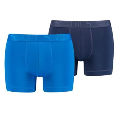 PUMA Herr Sport Mikrofiber Boxershorts (paket med 2), Blå kombination, XL PUMA Herr Sport Mikrofiber Boxershorts (paket med 2), Blå kombination, XL