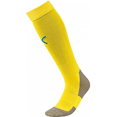 PUMA herr Fotboll Strumpor Team Liga Socks Core, Cyber gul elektrisk blå citron, 4 PUMA herr Fotboll Strumpor Team Liga Socks Core, Cyber gul elektrisk blå citron, 4