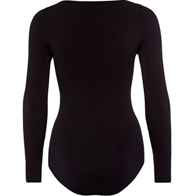 FALKE Dam fin bomull body mjukt material svart vit många andra färger dambody elegant långärmad utan mönster sömlös lätt glänsande 1 styck, Svart (svart 3009), M FALKE Dam fin bomull body mjukt material svart vit många andra färger dambody elegant långärmad utan mönster sömlös lätt glänsande 1 styck, Svart (svart 3009), M