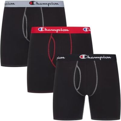 Champion Men's Cotton Stretch Total Support Pouch Boxer Brief 3 Pack, Black, XX-Large Champion Men's Cotton Stretch Total Support Pouch Boxer Brief 3 Pack, Black, XX-Large