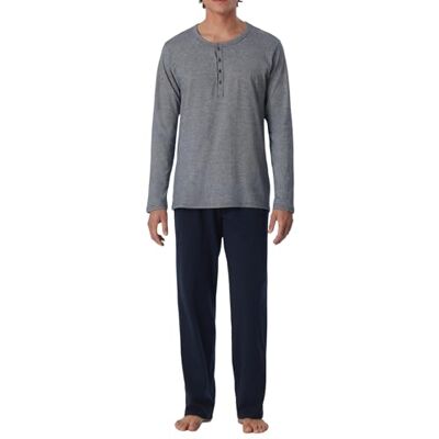 Schiesser Herren Schlafanzug lang mit Knopfleiste Nightwear Set Schiesser Herren Schlafanzug lang mit Knopfleiste Nightwear Set