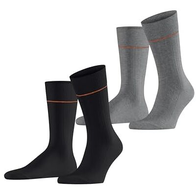 ESPRIT herr strumpor Accent Rib 2-pack M så bomull enfärgad 2 par, flerfärgad svart ljusgrå melange 0050, 39-42 ESPRIT herr strumpor Accent Rib 2-pack M så bomull enfärgad 2 par, flerfärgad svart ljusgrå melange 0050, 39-42