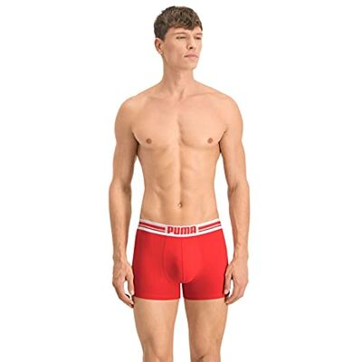 PUMA herr Boxershorts Placed Logo Boxers, Röd / svart, S PUMA herr Boxershorts Placed Logo Boxers, Röd / svart, S