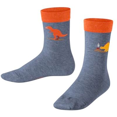 FALKE unisex barn dinosaurs strumpor andas hållbar bomull förstärkta barnstrumpor slitstarka hudvänliga halkfria med dinosauriemotiv hållbara 1 par, Blå (lätta jeans 6662), 19-22 EU FALKE unisex barn dinosaurs strumpor andas hållbar bomull förstärkta barnstrumpor slitstarka hudvänliga halkfria med dinosauriemotiv hållbara 1 par, Blå (lätta jeans 6662), 19-22 EU